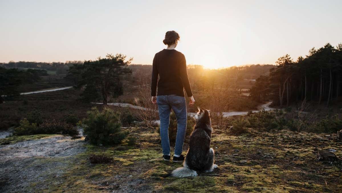 Hund und Hundebesitzerin
